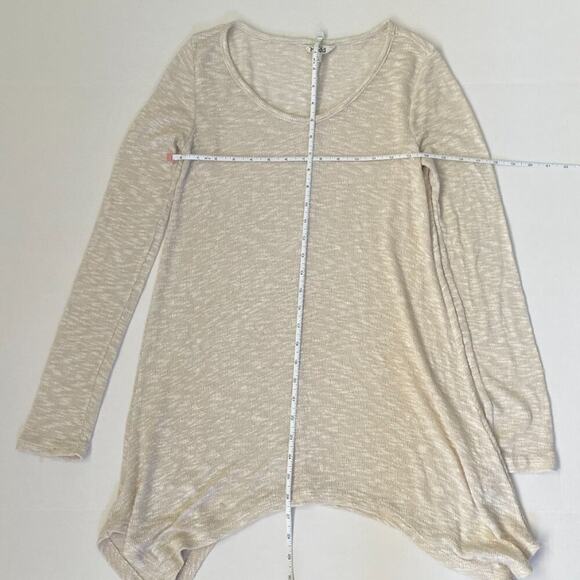 Mudd Cream/Tan High Low, Asymmetrical, Flowy, Tunic, Sweater, Size M - Picture 8 of 11